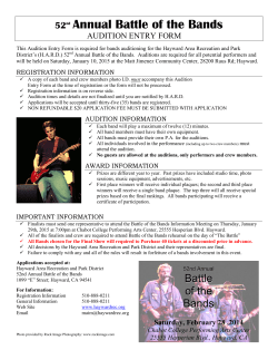 This Audition Entry Form is required for any band interested in