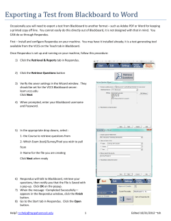 Exporting a Test from Blackboard to Word