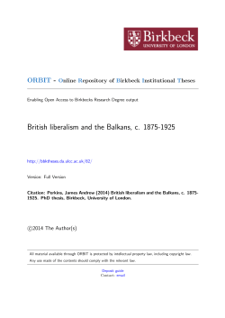 British liberalism and the Balkans, c. 1875-1925