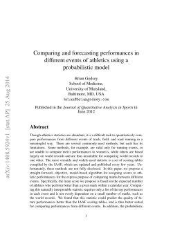Comparing and forecasting performances in different