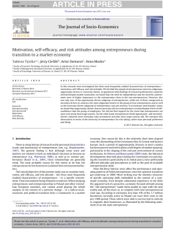 Motivation, self-efficacy, and risk attitudes among entrepreneurs