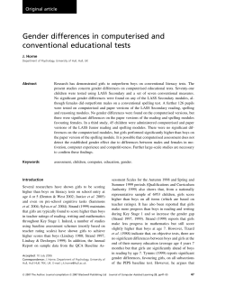 Gender differences in computerised and conventional educational