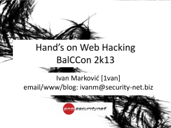 Hand`s on Web Hacking BalCCon 2k13