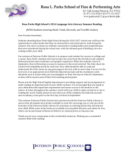 Rosa Parks High School`s 2016 Language Arts Literacy Summer