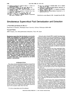 Simultaneous Supercritical Fluid Derivatization and Extraction