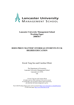 FACTORS DETERMINING UK UNIVERSITY CHOICE FOR