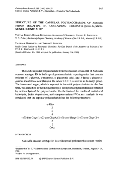 145 STRUCTURE OF THE CAPSULAR POLYSACCHARIDE OF