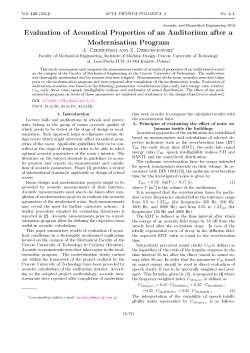 Evaluation of Acoustical Properties of an Auditorium after a