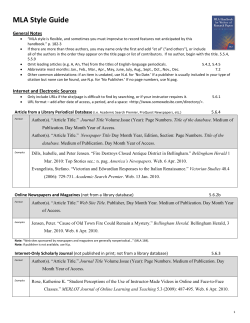 MLA Style Guide - Whatcom Community College Library