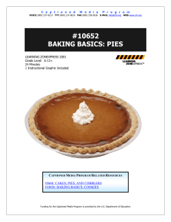 10652 baking basics: pies - The Described and Captioned Media