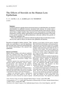 The Effects of Steroids on the Human Lens Epithelium