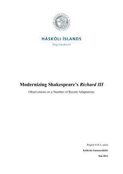 Modernizing Shakespeare`s Richard III