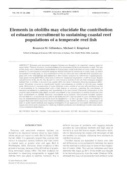 Elements in otoliths may elucidate the contribution of estuarine