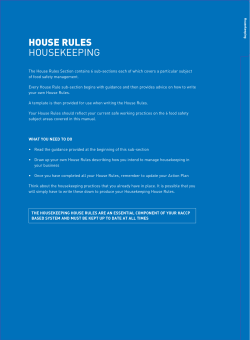 Housekeeping - Food Standards Scotland