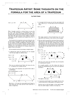 Trapezium Artist: Some thoughts on the formula for the area of a
