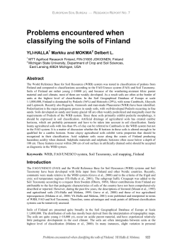 Problems encountered when classifying the soils of Finland