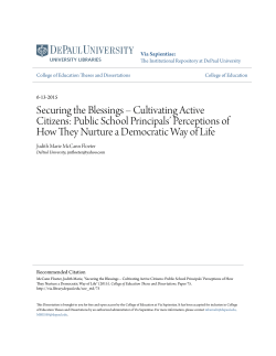 Securing the Blessings &ndash; Cultivating Active Citizens
