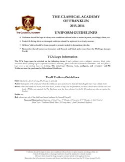 Uniform Guidelines 2015-2016 - The Classical Academy of Franklin