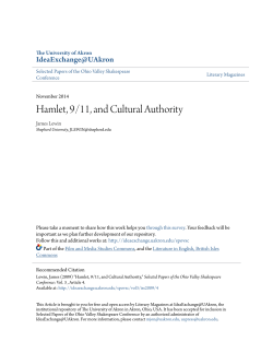 Hamlet, 9/11, and Cultural Authority - IdeaExchange@UAkron