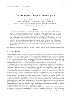 On the Kinetic Design of Transcription