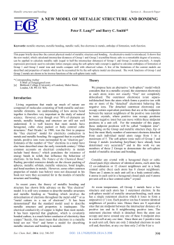 A NEW MODEL OF METALLIC STRUCTURE AND BONDING