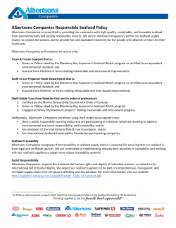 Albertsons Companies Responsible Seafood Policy