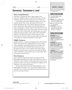 Summary: Tennessee`s Land