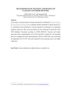 measurements of viscosity and density of n