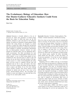 The Evolutionary Biology of Education: How Our Hunter