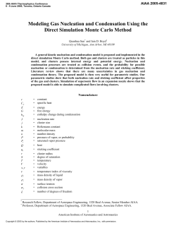 Modeling Gas Nucleation and Condensation Using the