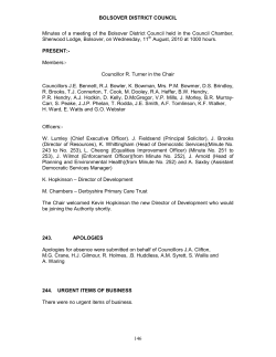BOLSOVER DISTRICT COUNCIL 146 Minutes of a meeting of the
