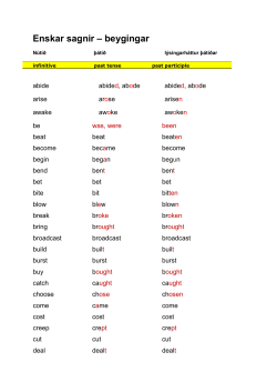 Enskar sagnir &ndash; beygingar