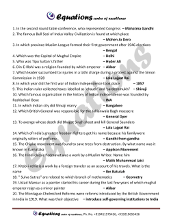 Equationscentre of excellence 1. In the second round table