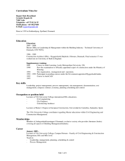 Curriculum Vitea for Education Key skills Occupation or position