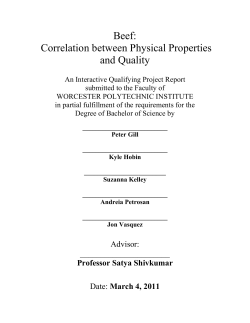 Beef: Correlation between Physical Properties and Quality