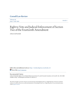 Right to Vote and Judicial Enforcement of Section Two of the