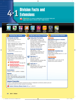 Division Facts and Extensions