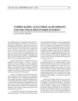 ANDR&Eacute;S del R&Iacute;O, ALEXANDER von HUMBOLDT, AND THE TWICE