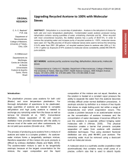 Upgrading Recycled Acetone to 100% with Molecular Sieves