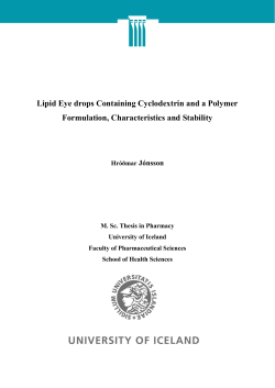 Lipid Eye drops Containing Cyclodextrin and a Polymer