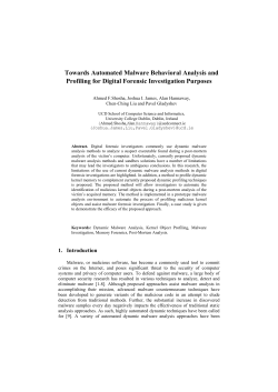 Towards Automated Malware Behavioral Analysis and Profiling for