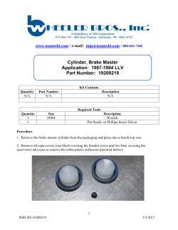 19209219 Master Cylinder Bleeding