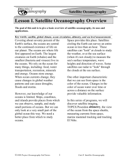Lesson I. Satellite Oceanography Overview