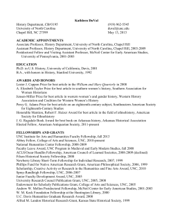 Curriculum Vitae DuVal - UNC`s History Department