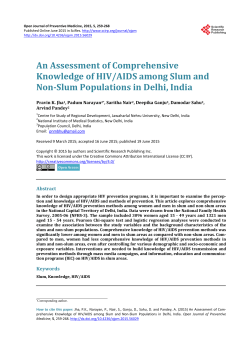 An Assessment of Comprehensive Knowledge of HIV/AIDS among