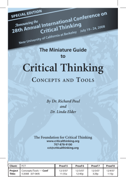 Guide to Critical Thinking