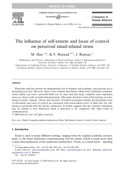 The influence of self-esteem and locus of control