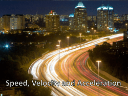 Speed, Velocity and Acceleration