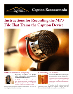 Instructions for Recording the MP3 File That Trains the Caption Device