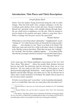 Introduction: Thin Places and Thick Descriptions